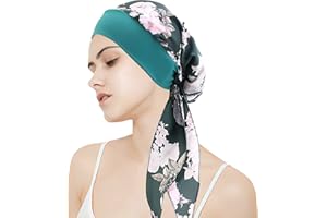 WUERKIYA Pañuelo para La Cabeza para Mujer Tocado para Mujer Tocado para Quimio Conjunto Preatado Pañuelo para La Cabeza Plisado Gorro Gorro para Mujer -azafrán de vino