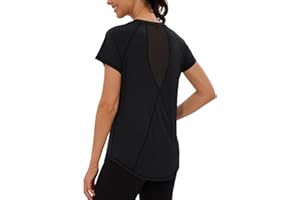 Terecey Damska koszulka sportowa z krótkim rękawem z siateczki szybkoschnące koszulki sportowe odzież sportowa