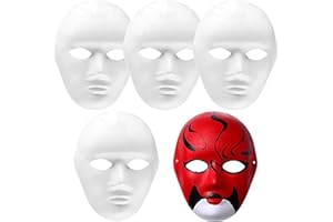 XIEXIESHER 5/10 Pz Máscara de Gato, Máscara de Zorro, DIY Pintado Mano Máscaras Blancas, Blanco Therian Máscara, Blanco Máscara Pintada a Mano, Máscara de Gato Para Halloween, Carnaval, Bailes de Máscaras