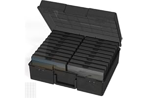 Lifewit Pojemnik do Przechowywania Zdjęć 10 x 15 cm Pojemnik na Zdjęcia, 18 Wewnętrznych Miejsc na zdjęcia, Czarny Pudełka na Przechowywanie, Plastikowy Organizer z Naklejką Etykiety 1-arkuszowej