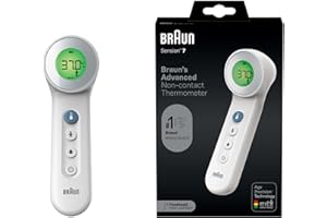 Braun Sensian 7 Forehead non-contact thermometer - Age Precision Technology - 3-in-1 Colour-Coded Digital Display - Baby and Child Friendly - BNT400B