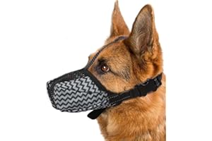 FDEETY Museruola Protettiva Traspirante Regolabile Zigzag Muso Cane Taglia Xl Prevenzione Morsi Addestramento