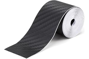 SANGCCA 3cm*3m Vinilo de Fibra de Carbono Envoltura Adhesiva para Coche, Vinilo Carbono Negro Vinilo Coche Película Protectora Adhesivo A Prueba de Agua Sin Burbujas para Motocicletas, Automóviles Negro