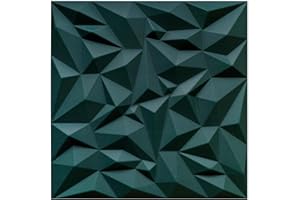 DECCART - Panneau Mural Decoratif 3D | Revetement mural | Panneaux Muraux | Polystyrène PSE | 50x50 cm Améthyste 5 m², 20 pièces, vert