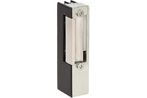 Miratic Gache Electrique Asymétrique FAIL-SECURE 12 V Tension d' Alimentation 8-14 V AC/DC Serrure Portillon Exterieur Pour la Porte Gauche Installation Intérieure et Extérieure (avec verrouillage)