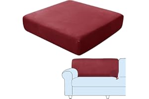 SHUOJIA Fodere per Cuscini per Divani, Protezioni per Cuscini per Sedili in Tessuto di Velluto Elasticizzato,Cuscino per Divano Fodera per mobili Coprisedile per Divano (Dark Red,Backrest Cover)