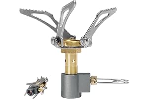 Lvjkes Mini fornello da campeggio, Pieghevole, Facile da trasportare, Peso 49g, Adatto per escursioni, viaggi, alpinismo (3000W)