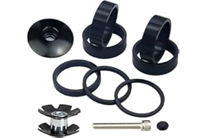 PLATTBK Entretoise VTT Potence + Bouchon Guidon 10PCS 1 1/8" Entretoise de Direction en Aluminium Rondelles de Potence pour Velo de Route