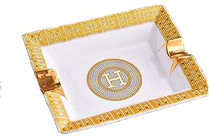 FJXJLKQS JT2D-Cendrier à cigares céramique exquise pour extérieur ou intérieur Fumer Le Cigare Conception De Conduit De Gros Calibre Convient pour Le Bureau couleur blanc,White-L