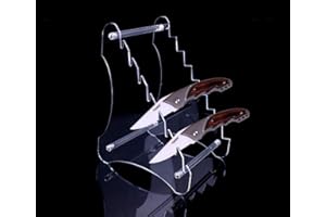Danuland Présentoirs acryliques résistants de couteau de 1 morceau huit couches, Support de chevalet de couteaux de poche, support de couteau de survie de chasse