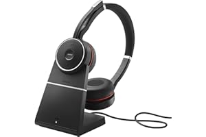 Jabra Evolve 75 SE - bezprzewodowy zestaw słuchawkowy Bluetooth stereo - mikrofon z redukcją szumów, aktywna redukcja szumów, podstawka do ładowania - certyfikat MS Teams i inne platformy - czarny