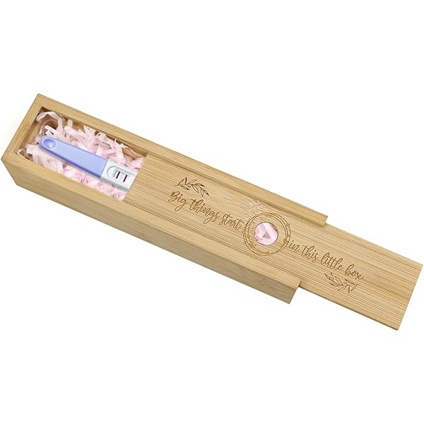 Scatola Ricordo Test Gravidanza - Legno, Forma Cuore, Per Annuncio Gravidanza E Souvenir - Foto 7