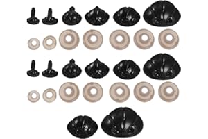 YOSADIER 30 Stück Sicherheitsnasen für Stofftiere Teiliges mit Unterlegscheiben Langlebigem Kunststoff für DIY Projekte und Basteln Geeignet für Puppen und Amigurumi