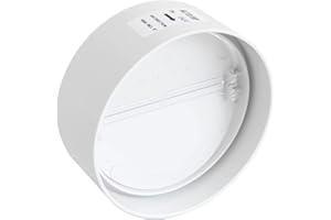 La Ventilazione CVL125B CVL125B-Y Joint en ABS avec vanne Papillon Anti-Retour, Blanc, ø 125 mm