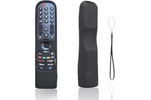 Annlpoy Silikonowe etui na pilota kompatybilne z LG QNED Smart TV MR21GA/MR21GC/MR22GN/MR23GN/MR24GA/MR24GN, osłona ochronna do LG 2022/2023/2024 Magic Remote Control, wytrzymała, czarna