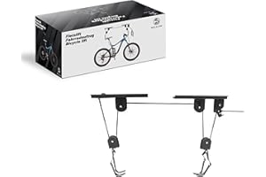 Recalma Ascenseur de Vélo 60 kg Capacité de Charge, Support Velo élévateur de Vélo Installation Facile, Rangement Bicyclette, Compatible Vélo électrique, Système de Suspension Universel Noir