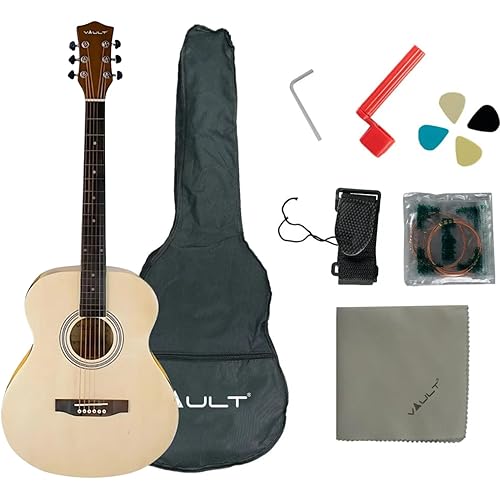 Vault DA20 Dreadnought Acoustic Guitar With Gig-Bag, Picks, Strings Set, String Winder, Strap, Polishing Cloth And Allen Key
