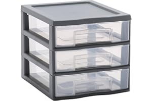 Sundis TAG TOWER formato A6, 3 cajones con portaetiquetas y sistema anticaída, Gris antracita