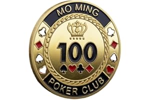 YIQILAFADA Poker Card Guard Coin Collectibles Table Games Poker - Good Luck, Las Vegas, Poker Accessories, Pot Committed, Shark, Donkeys, Quees, Ace King Lucky Coin