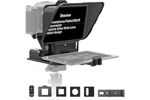Desview P8 Teleprompter für Smartphone iPad Tablet DSLR Kamera bis zu 11 Zoll, Prompter mit Fernbedienung und App iOS/Android - Ideal für Online-Unterricht, Livestreams & Vlogging
