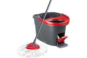 Vileda Vileda Easy Wring & Clean Balai Rotatif et Seau avec pédale | Manche 3 pièces 130 cm | Balai de Sol avec essoreuse | Turbo Recharge 100% Microfibre |