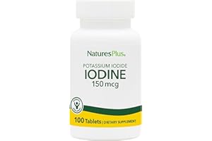 NATURE'S PLUS NaturesPlus Potassium Iodide 150 mcg - Iodine Tablets - Metabolism, Cognitive Functions, Skin, Energy - Vegetarian, Gluten Free - 100 Tablets
