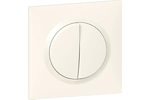 Legrand - Interrupteur double ou interrupteur 2 voies Dooxie 10A-230 V ~ fourni avec plaque carrée blanche