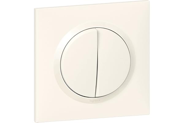 Legrand - Interrupteur double ou interrupteur 2 voies Dooxie 10A-230 V ~ fourni avec plaque carrée blanche
