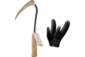 HOMI YOUNGJU Youngju Homi mały rozmiar, wysokiej jakości ręczna motyka z osłoną zabezpieczającą do łatwego ogrodnictwa, pielenia i hodowli, wykonana przez koreańskiego mistrza kowala (mała z rękawiczką)