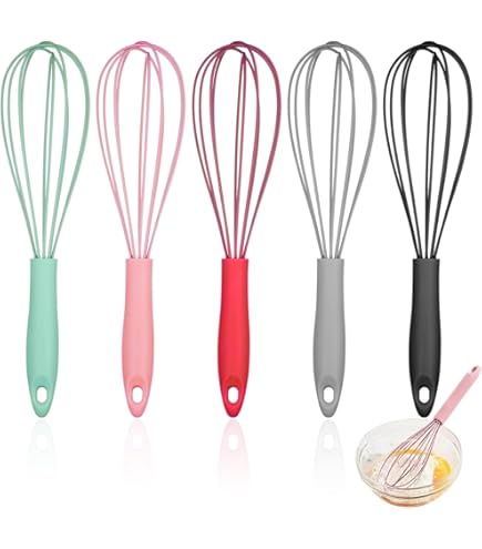 Lot De 5 Mini Fouets En Plastique Multicolores Salon Friseur Colorant