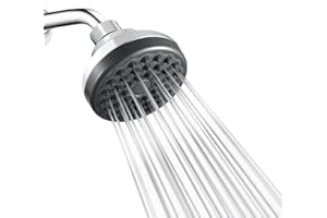 KATEZON High Pressure Shower Head, 3 Inch Showerhead Perfect for Homes with Low Water Pressure Leak Proof Fixed Shower Heads, with Angle Adjustable Swivel Brass Ball Joint (Chrome)