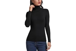 CARCOS Rollkragenpullover Damen Long Sleeve Shirt Basic Turtleneck Top High Collar Slim Fit T-Shirt Top for Autumn Winter