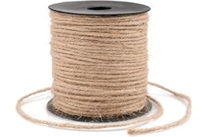 KINGLAKE 8mm Natural Garden Jute Twine Cord, 10m Jute Rope Craft Cord, Hemp Rope for Gifts, Packaging, DIY, Crafts, Garden Bundling