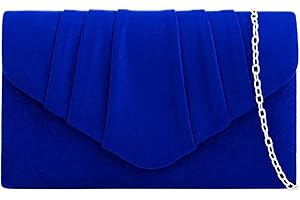 fi9® Plain Suede Pleated Wedding Ladies Party Prom Evening Clutch Hand Bag Purse