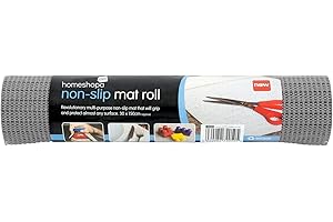 HOMESHOPA.COM HOMESHOPA Multipurpose Non Slip Mat, Grey 150cm X 30cm Anti Slip Rug Gripper Roll Rubber Matting, Non-adhesive Grip Liner, Shelf Drawer Line, Waterproof Floor Mat for Home, Office, Car, Caravans