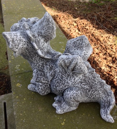 Steinfigur “ GROSSER DRACHE GRIZOO „, Frostfest bis -30°C, massiver Steinguss - 4
