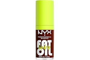 NYX Professional Makeup Gloss Labbra, Finish Cremoso e Lucido, Fino a 12H di Idratazione, Maxi Applicatore, Con Squalano, Olio di Lampone e Camemoro, Fat Oil Lip Drip, Tonalità: Status Update