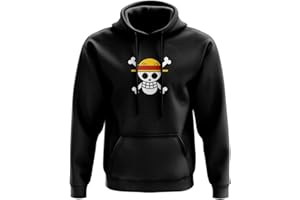 SmartyPants One Piece Skull Hoodie Pullover - Manga Anime Japanese Japan Popular TV Show Monkey Luffy Rubber Pirates King Devil Fruit Straw Hat Adults Kids Gift Present