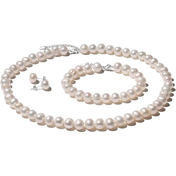Collana con medaglione - contenente una perla d'acqua dolce - set ideale come regalo, con perla contenuta in un'ostrica e collana lunga 45,7 cm