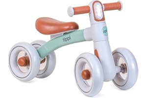 Tippi Baby Balance Bike for 1 Year Old, Boys Girls 12-24 Month Toddler Balance Bike, 4 Wheels Toddler First Bike, 1st Birthday Gifts