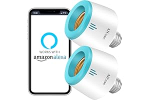 AICASE Smart Home WLAN wifi socket swtich per E26/E27 lampadina, compatibile con alexa echo, galaxy home bixby, controllo vocale e controllo app (2 Pack)