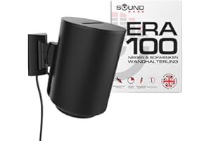 Sound bass ERA100 Wandhalterung neig- und schwenkbar, schwarz, einzeln (1 Stück), kompatibel mit Sonos ERA 100, mühelose Installation, inklusive Montageset