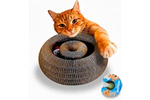 YOUR BESTFRIEND SHOP Rizos Bestfriend Juguete Rascador Interactivo para Gatos - El último Ejercicio Mental y físico Interactivo para Gatos de Interior (1 Unidad)