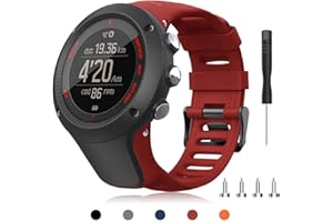 YPSNH Compatibile per Suunto Ambit 3 Cinturino in Gomma Morbida di Ricambio Traspirante Cinturino per Suunto Ambit 1/2 / 2S / 2R / 3 Sport / 3 Run / 3 Peak