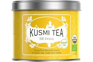 ‎KUSMI TEA Kusmi Tea - Organic BB Detox Tea - Organic blend of green tea, mate tea and grapefruit flavored plants - To be eaten hot or as an iced tea - Fine sour flavors - Tea box 100g - Approximately 40 cups