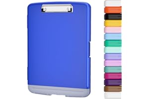 ‎PIASOENC Piasoenc Klemmbrett mit Lagerung, Lagerung Klemmbretter mit Stifthalter und A4 Legal Papier Ordner, Heavy Duty Kunststoff, Folio & Side-Opening, Low Profile Clip, für Lehrer, Deep Lake Blue