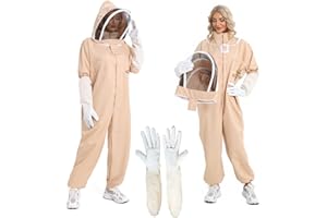 ACLUYSKA Combinaison d'apiculture pour homme et femme, taille L, avec voile à capuche et gants, pour apiculteur professionnel et débutant