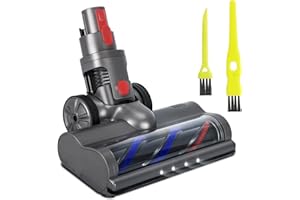 LUNEKUCK Brosse Compatible avec Dyson v15/v11/v10/v8/v7 Tête de Brosse Aspirateur avec 4 Lumière LED Brosse Rotative pour Carrelage Sols Durs Marbre Tapis