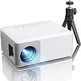 Mini Proiettore, AKIYO O1 LED Video Proiettore Portatile, Supporto Full HD 1080P, ±15° Keystone, 25% Zoom, Home Theater Movie