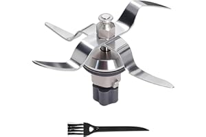 Poweka Lame de Rechange Compatible avec Silvercrest Monsieur Cuisine Connect et Monsieur Cuisine Smart Robot de Cuisine en Acier Inoxydable avec Joint et Brosse de Nettoyage